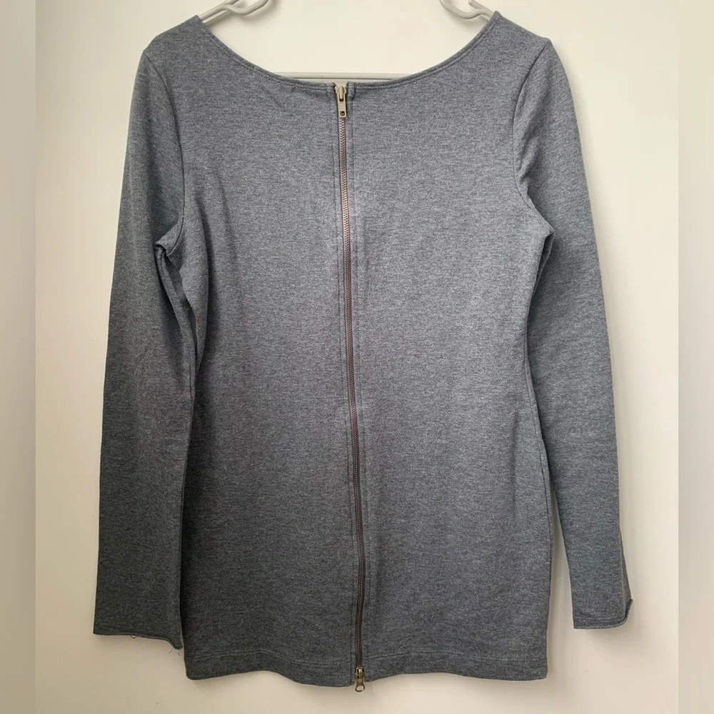 SILENCE + NOISE Women’s Medium Heather Gray Boat Neck Cotton Spandex Sweater